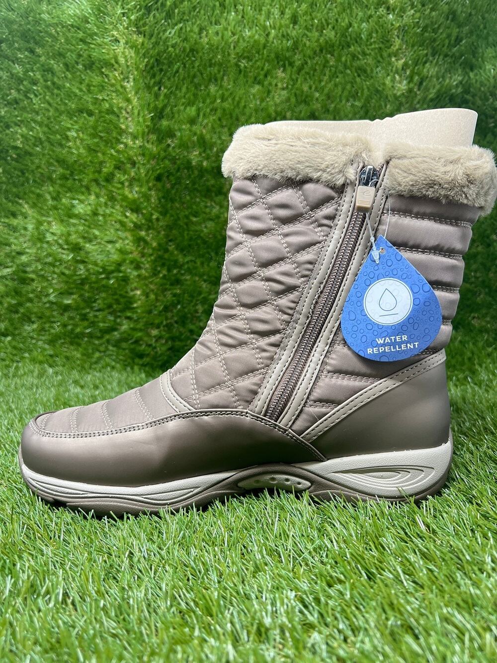 Easy Spirit Women's 8.5M Exposure Taupe Water Repellent Boots